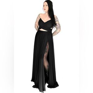 NWT - Foxblood Black Hestia Gown - Size S